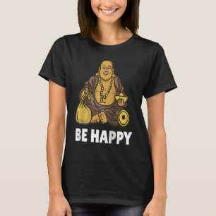 T-shirt Moine Bouddha Namaste Priant Prière Sourire Heureu