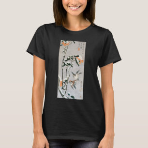 T-shirt Moineaux et Camélia dans la neige par Ando Hiroshi