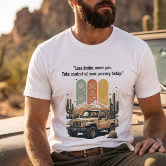 T-shirt "Moins de Frein, Plus d'Accélérateur" Aventure Rét