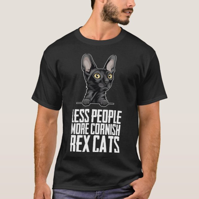 T-shirt Moins de gens plus cordes chats rex (Devant)