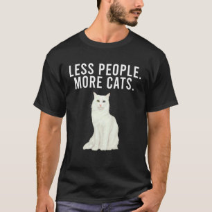 T-shirt Moins de gens plus de chats Angora Turc  Introvert