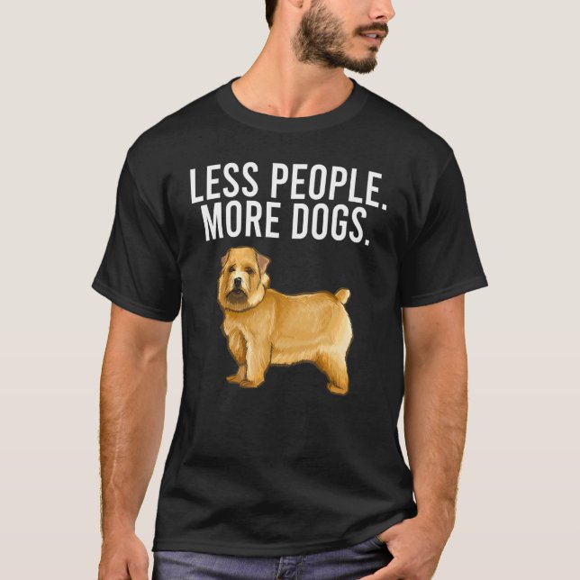 T-shirt Moins de gens Plus de chiens Norwich Terrier Intro (Devant)