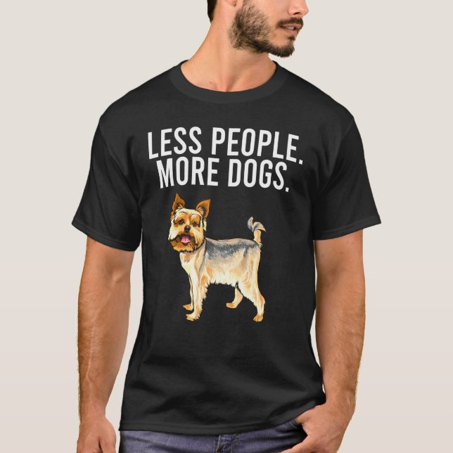 T-shirt Moins de gens Plus de chiens Yorkshire Terrier Int (Devant)