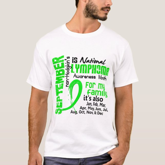 T-shirt Mois de conscience de lymphome non Hodgkinien ma (Devant)