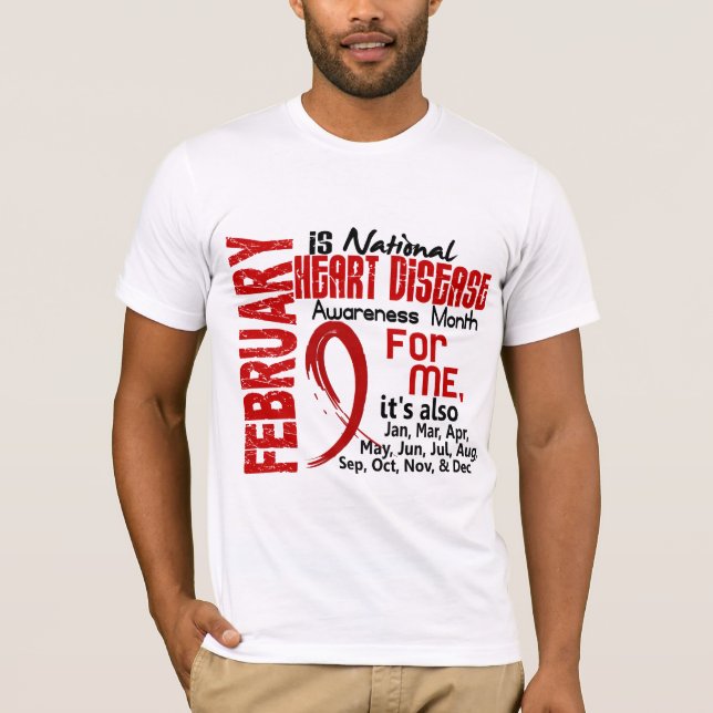 T-shirt Mois de conscience de maladie cardiaque tous les (Devant)