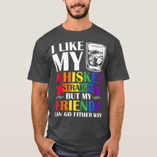 T-shirt Mois de la fierté J'aime Whiskey Droite Mes amis E