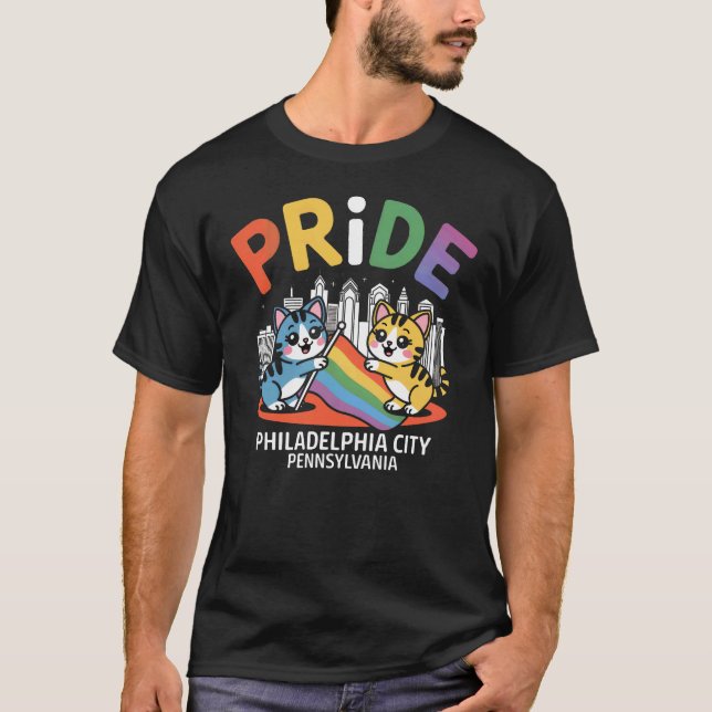 T-shirt Mois de la fierté Philadelphie City Pennsylvanie U (Devant)