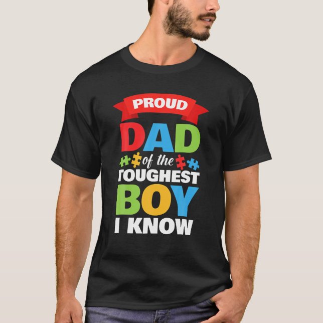 T-shirt Mois de la sensibilisation autistique Mens Fier Au (Devant)
