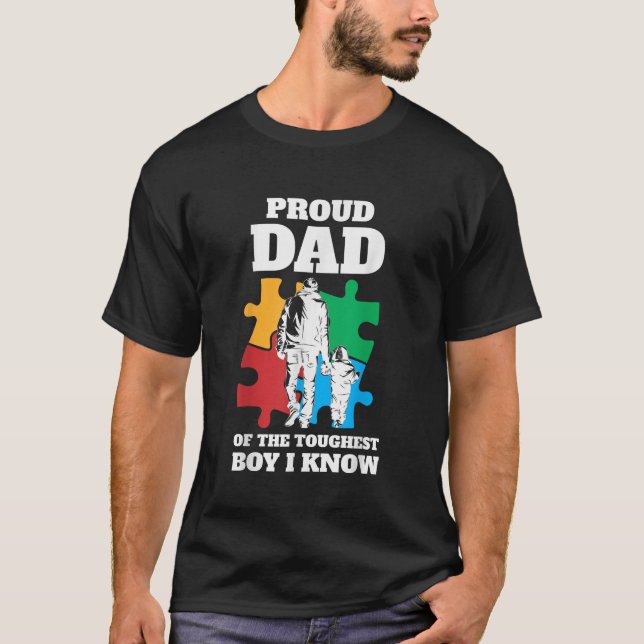 T-shirt Mois de la sensibilisation autistique Mens Fier Au (Devant)