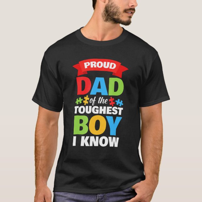 T-shirt Mois de la sensibilisation autistique Mens Fier Au (Devant)
