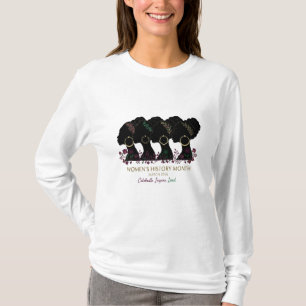 T-shirt Mois de l'histoire des femmes noires Fleurs Élégan