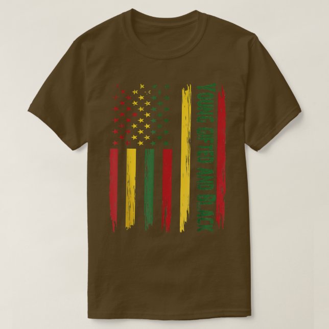 T-shirt Mois de l'histoire des jeunes doués et noirs Afro- (Design devant)