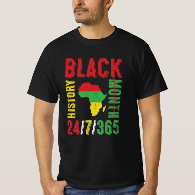 T-shirt Mois de l'histoire des Noirs 24/7/365 (Devant)