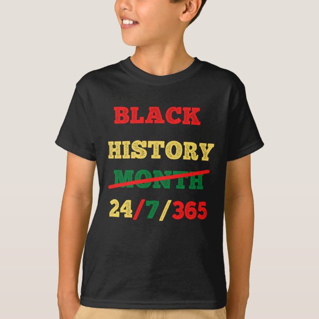 T-shirt Mois de l'histoire des Noirs 24/7/365 - HISTOIRE N (Devant)