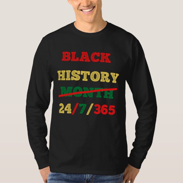 T-shirt Mois de l'histoire des Noirs 24/7/365 - HISTOIRE N (Devant)