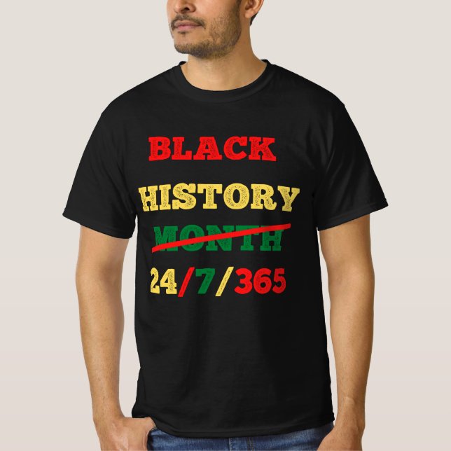 T-shirt Mois de l'histoire des Noirs 24/7/365 - HISTOIRE N (Devant)