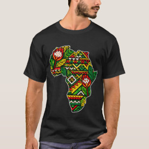 T-shirt Mois de l'histoire des Noirs Carte d'Afrique Motif