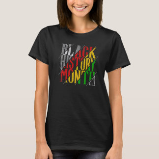 T-shirt Mois de l'histoire noire afro-américaine Noir Pr