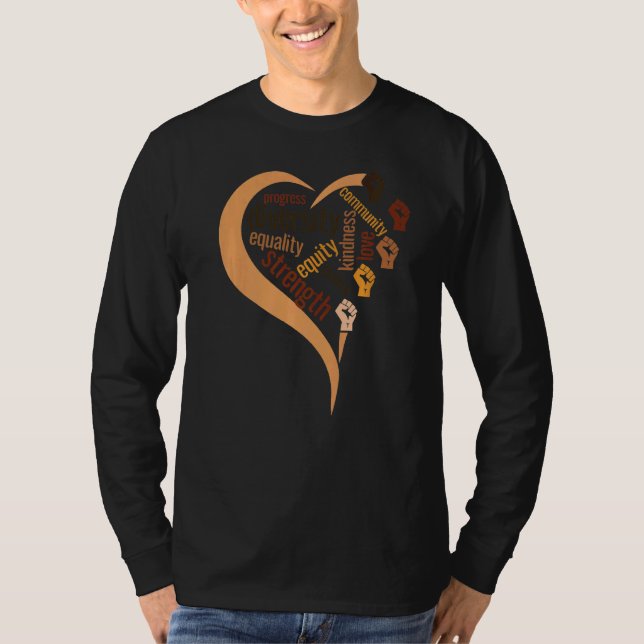 T-shirt Mois de l'histoire noire Diversité raciale Justice (Devant)