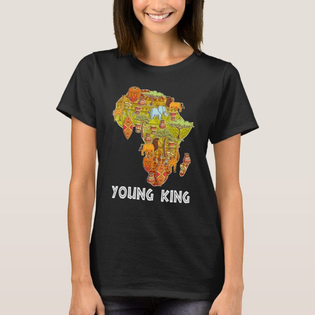 T-shirt Mois de l'histoire noire du jeune roi d'Afrique (Devant)