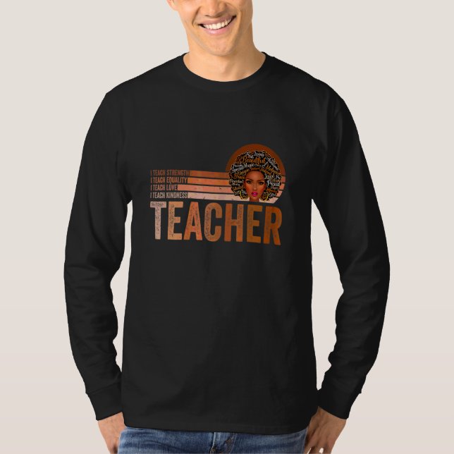 T-shirt Mois de l'histoire noire enseignant Afro Melanin A (Devant)