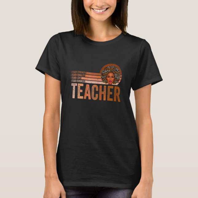 T-shirt Mois de l'histoire noire enseignant Afro Melanin A (Devant)