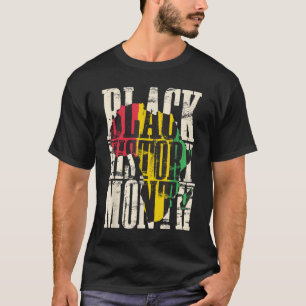 T-shirt Mois de l'histoire noire Fière Carte africaine Cou
