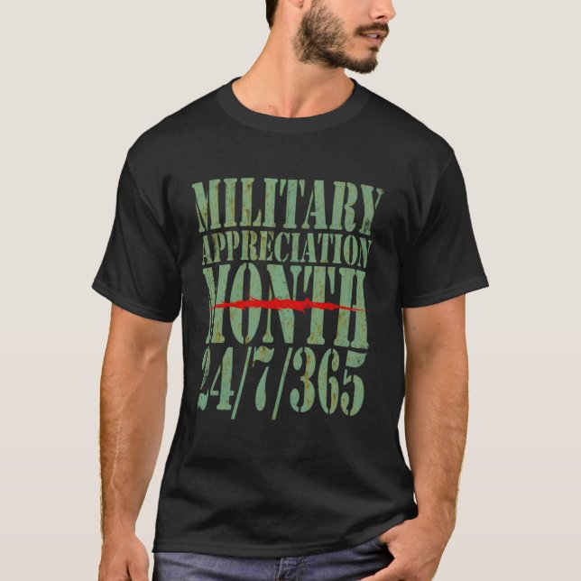 T-shirt Mois de reconnaissance militaire 247365 Ancien App (Devant)