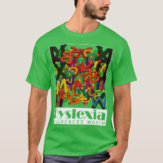 T-shirt Mois de sensibilisation à la dyslexie Lettres 3D m