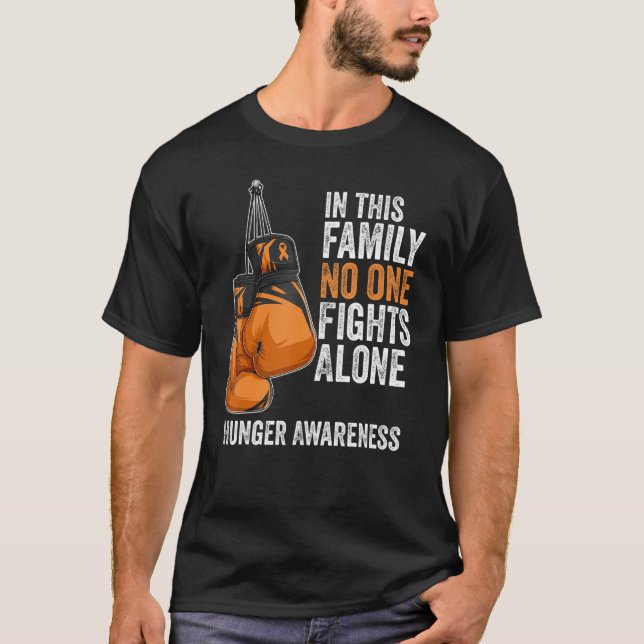T-shirt Mois de sensibilisation à la faim Gants Ruban oran (Devant)