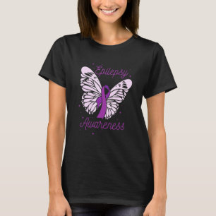 T-shirt Mois de sensibilisation à l'épilepsie Purple Ribbo