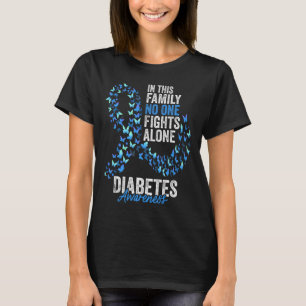 T-shirt Mois de sensibilisation au diabète Papillons Bleu 