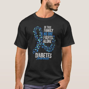 T-shirt Mois de sensibilisation au diabète Papillons Bleu