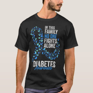 T-shirt Mois de sensibilisation au diabète Papillons Bleu