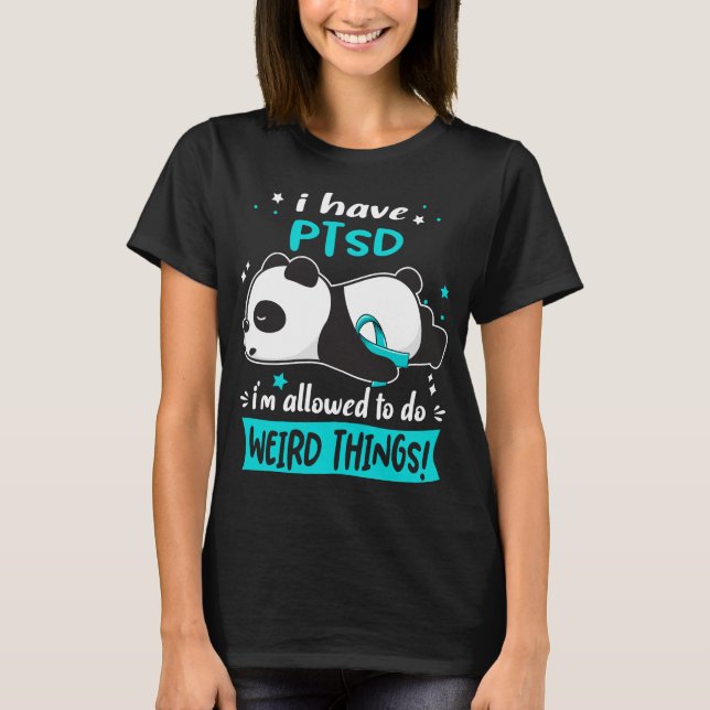 T-shirt Mois de sensibilisation au SSPT Cadeaux de ruban (Devant)