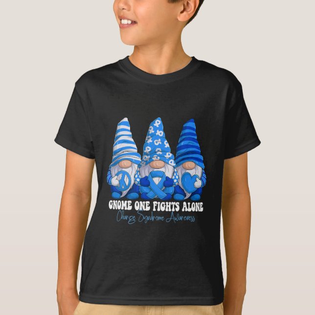 T-shirt Mois de sensibilisation au syndrome de charge Bleu (Devant)