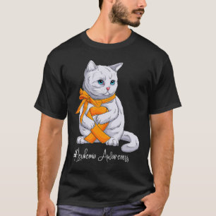 T-shirt Mois de sensibilisation Chat au ruban orange
