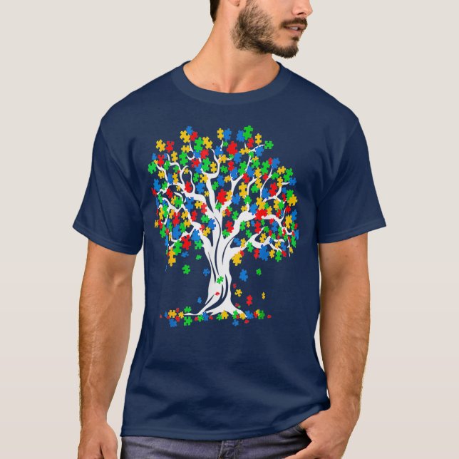 T-shirt Mois De Sensibilisation sur l'autisme De L'Arbre D (Devant)