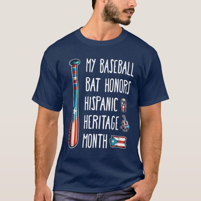 T-shirt Mois du patrimoine hispanique Batte de baseball (Devant)