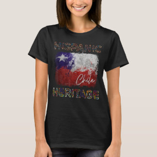T-shirt Mois du patrimoine hispanique Chili Drapeau latino