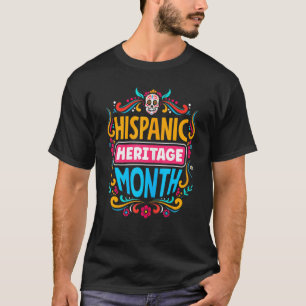 T-shirt Mois du patrimoine hispanique Crâne à sucre nation