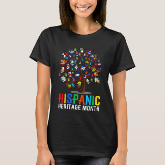 T-shirt Mois du patrimoine hispanique Drapeau à la main de