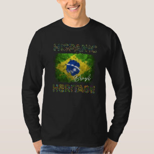 T-shirt Mois du patrimoine hispanique Drapeau du Brésil La