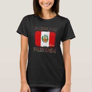 T-shirt Mois du patrimoine hispanique Drapeau du Pérou Lat