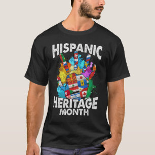 T-shirt Mois du patrimoine hispanique drapeaux du pays