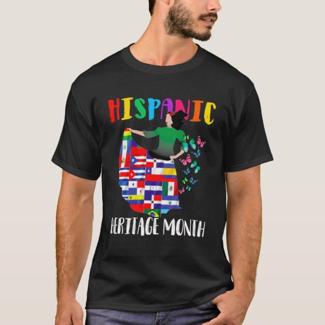T-shirt Mois du patrimoine hispanique Drapeaux latino sur  (Devant)