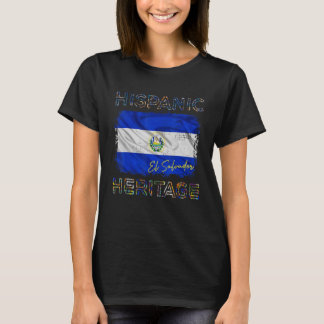 T-shirt Mois du patrimoine hispanique El Salvador Drapeau