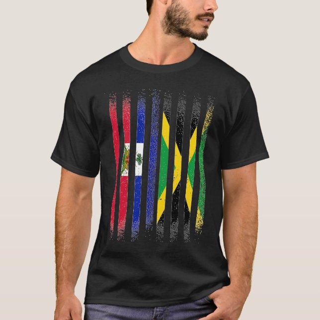 T-shirt Mois du patrimoine hispanique haïtien Jamaïcain Ha (Devant)