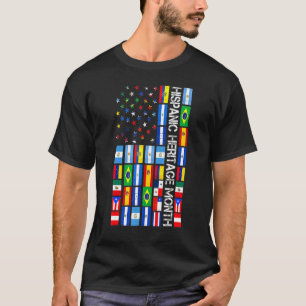 T-shirt Mois du patrimoine hispanique Latino Drapeau Tous 