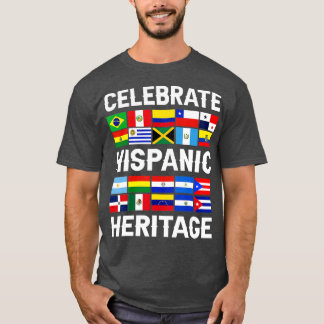 T-shirt Mois du patrimoine hispanique Latino Drapeau tous 